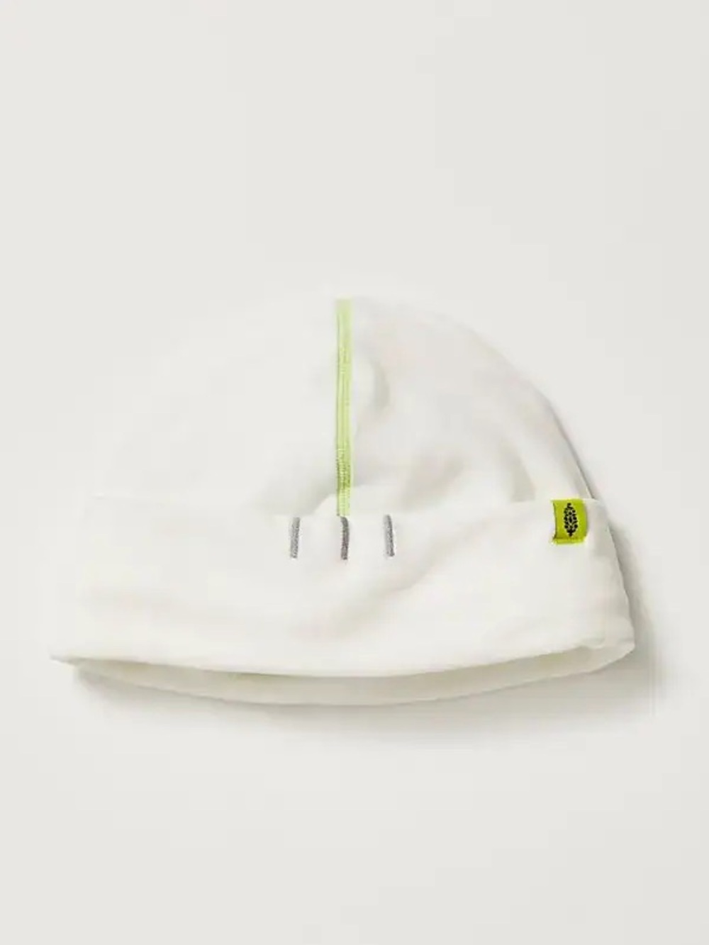 Free people white fleece Beanie with Neon Accent